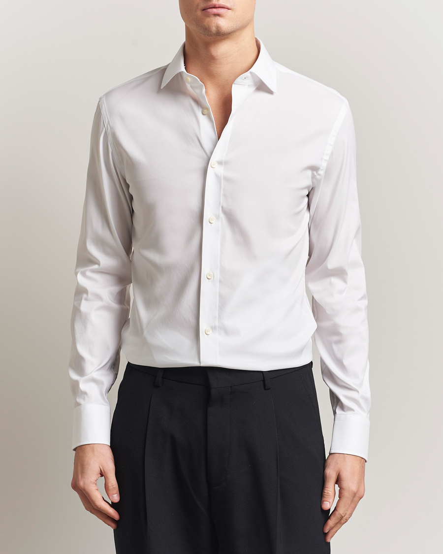Uomini | Camicie | Tiger of Sweden | Adley Slim Fit Cut Away Shirt White