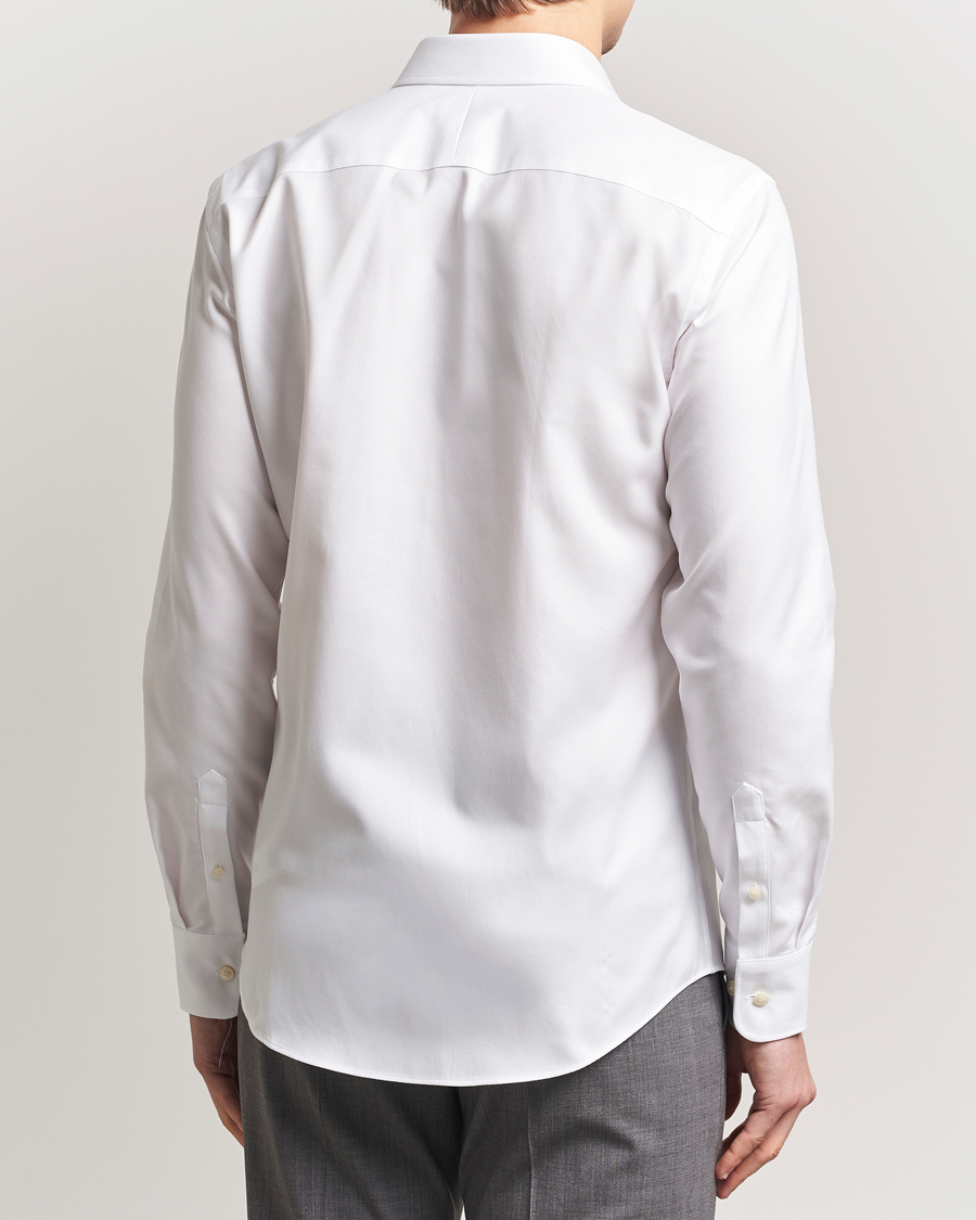 Uomini | Camicie | Tiger of Sweden | Adley Structured Slim Fit Cut Away Shirt White