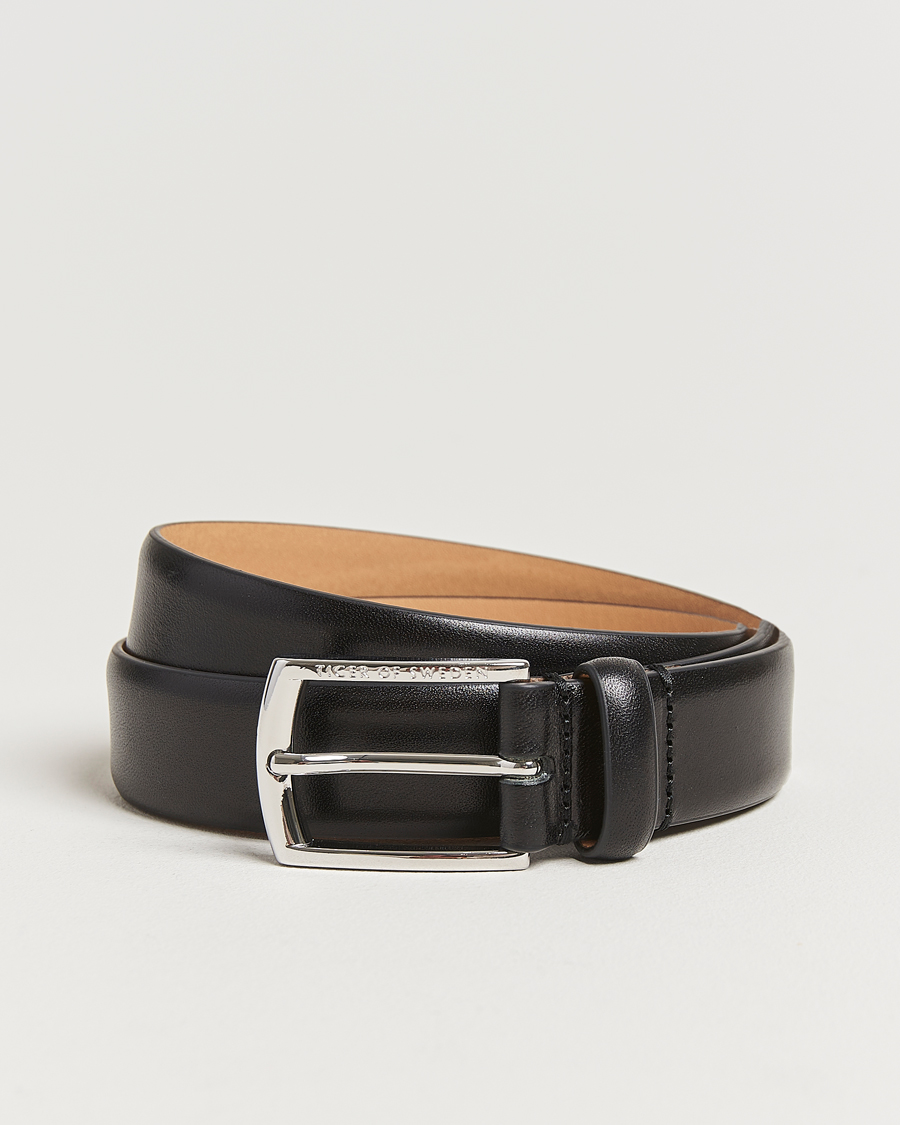 Uomini | Cinture | Tiger of Sweden | Asenby Leather 3 cm Belt Black