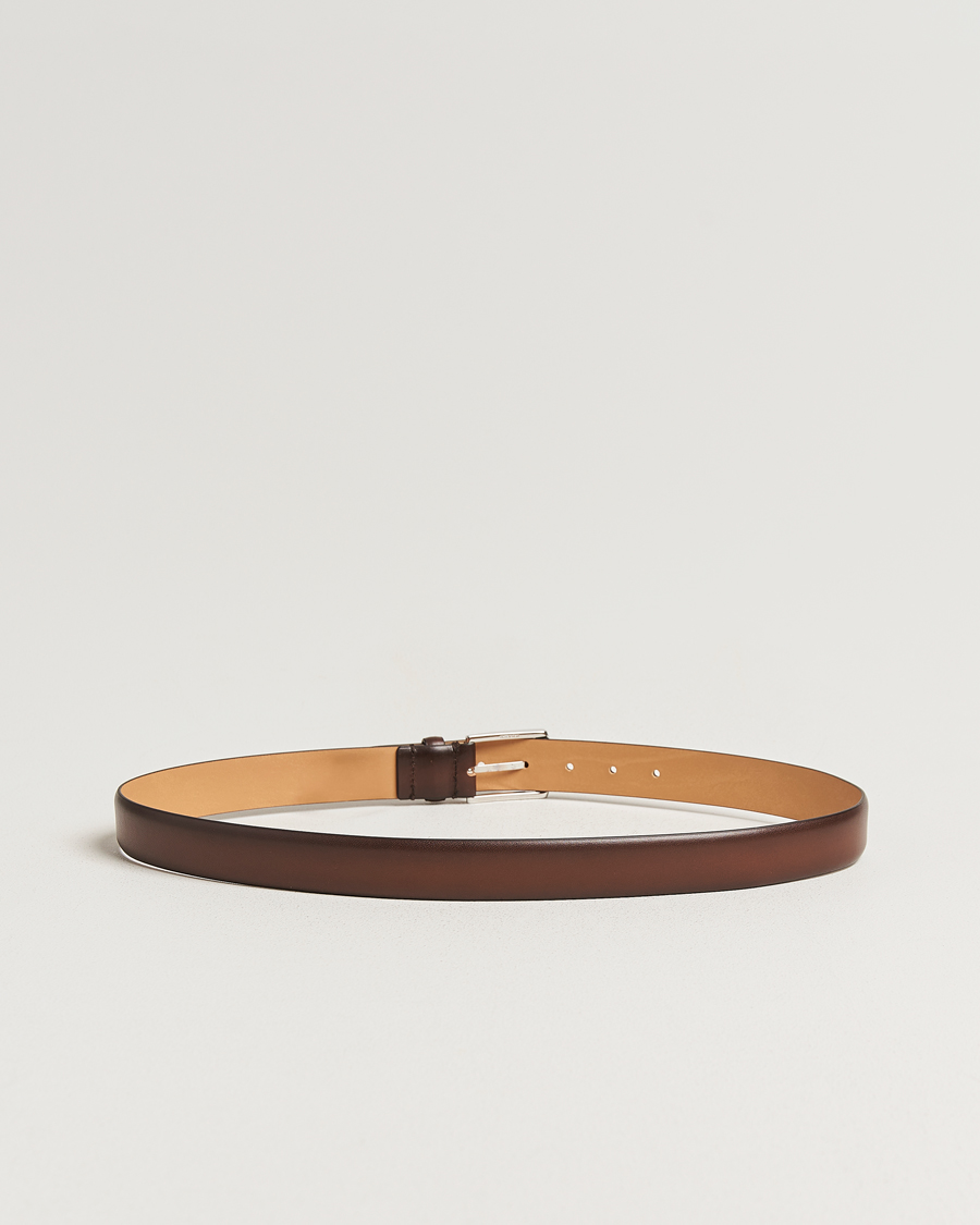 Uomini | Cinture | Tiger of Sweden | Asenby Leather 3 cm Belt Dark Brown