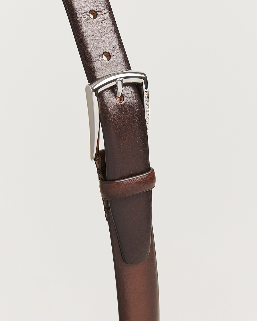 Uomini | Cinture | Tiger of Sweden | Asenby Leather 3 cm Belt Dark Brown