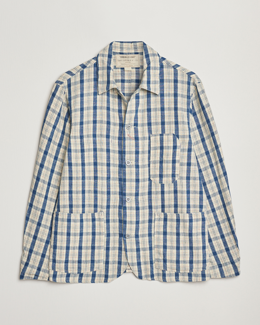 Uomini | Giacche | RRL | Norfolk Shirt Jacket Indigo/Cream Plaid