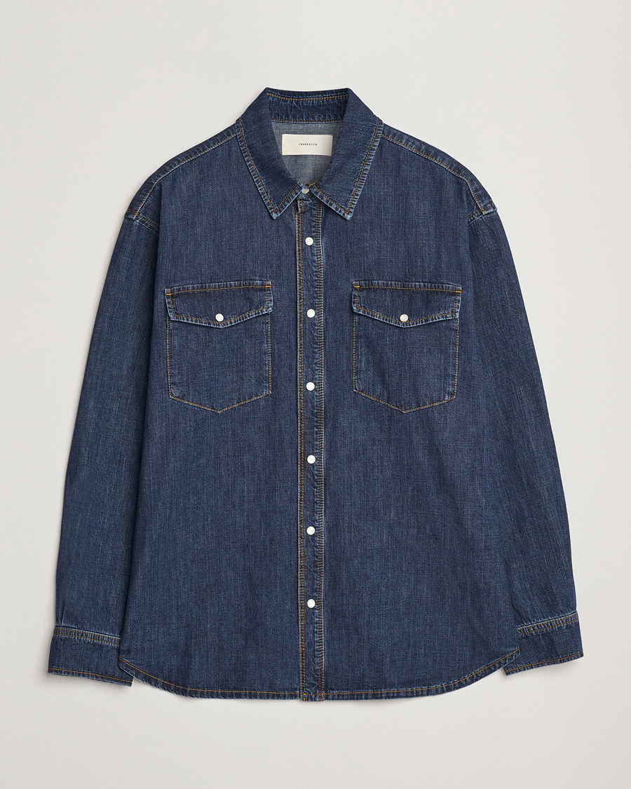 Uomini | Camicie | Jeanerica | Arno Denim Shirt Dark Blue Vintage