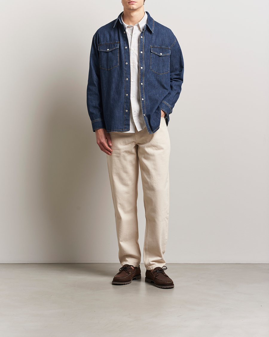 Uomini | Camicie | Jeanerica | Arno Denim Shirt Dark Blue Vintage