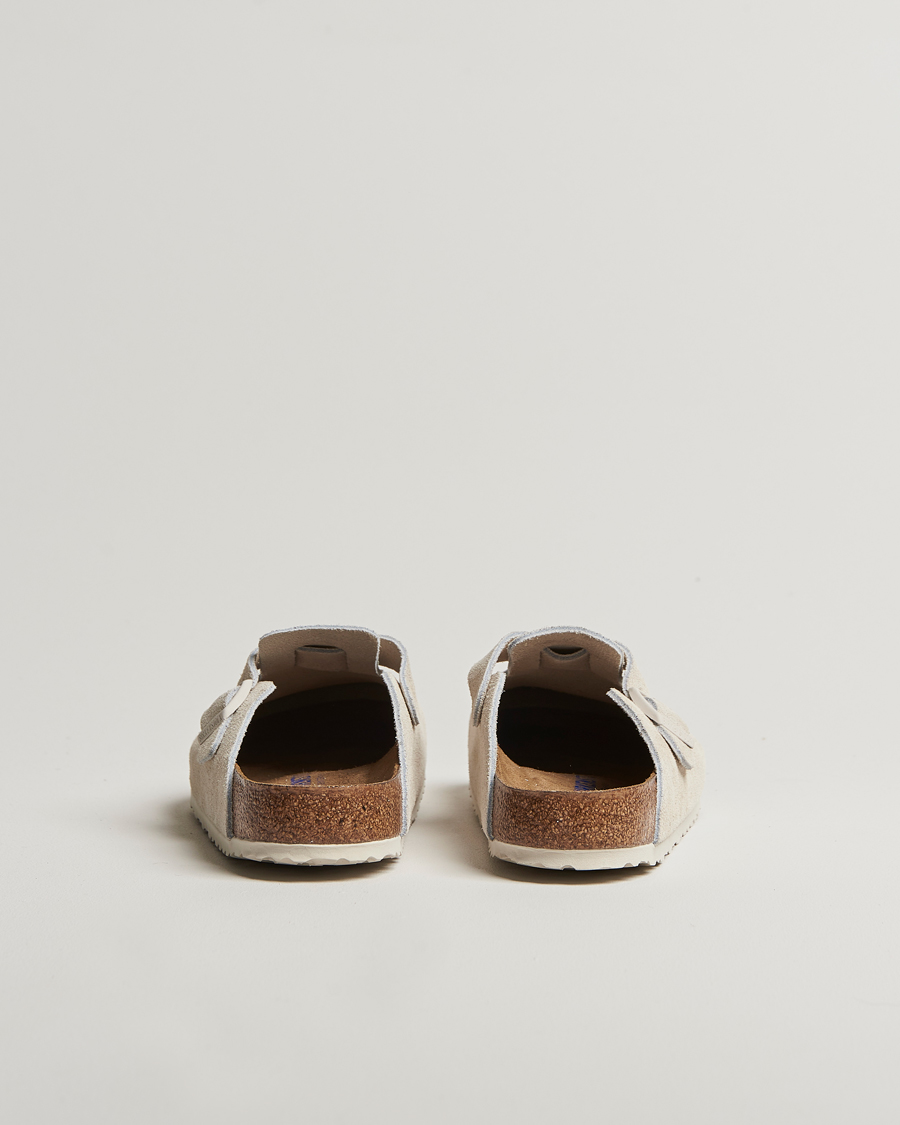 Uomini | BIRKENSTOCK Boston Soft Footbed Antique White Suede | BIRKENSTOCK | Boston Soft Footbed Antique White Suede
