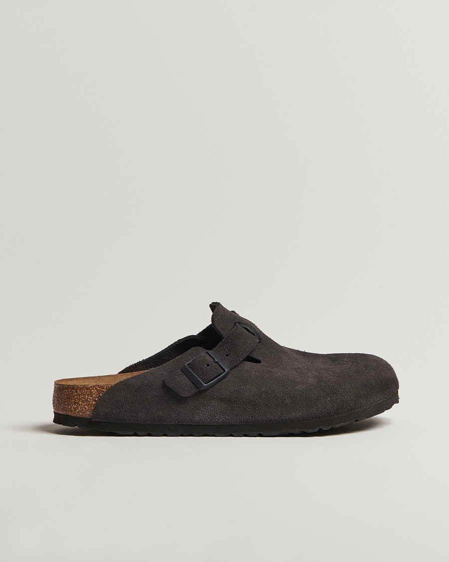 Uomini | BIRKENSTOCK Boston Classic Footbed Velvet Grey Suede | BIRKENSTOCK | Boston Classic Footbed Velvet Grey Suede