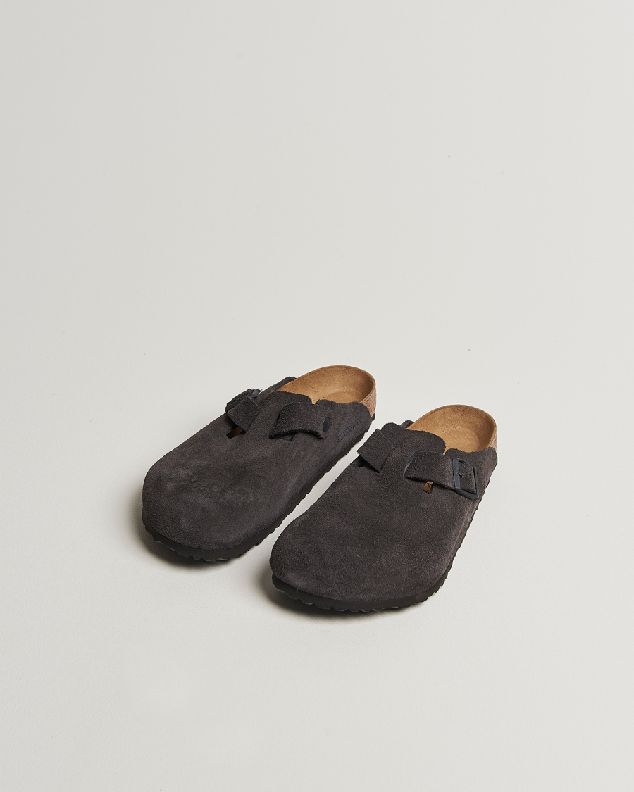 Uomini | BIRKENSTOCK Boston Classic Footbed Velvet Grey Suede | BIRKENSTOCK | Boston Classic Footbed Velvet Grey Suede