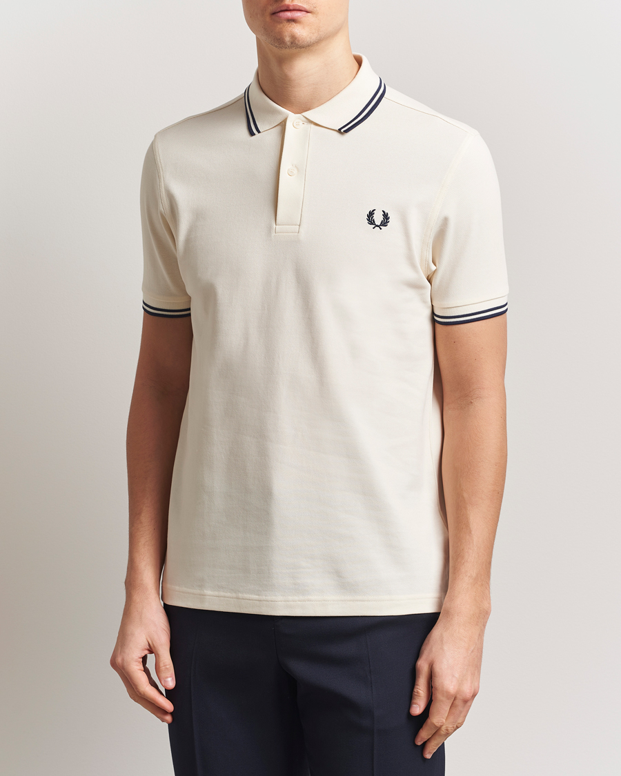 Uomini | Polo | Fred Perry | Twin Tipped Polo Shirt Ecru