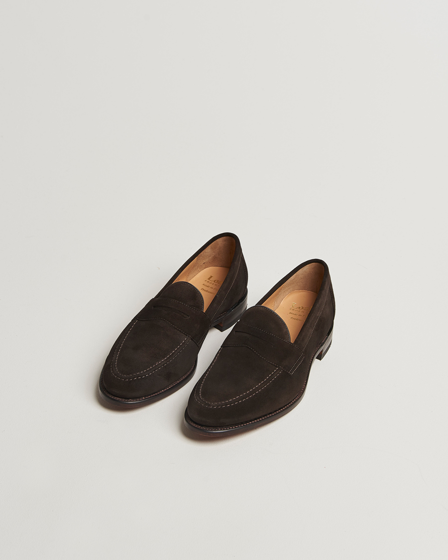 Uomini | Mocassini | Loake Shoemakers | Loake 1880 Imperial Suede Loafers Dark Brown