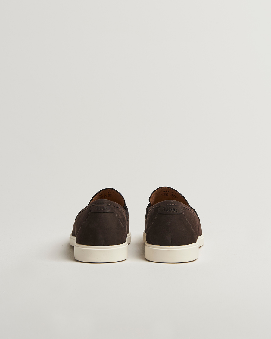 Uomini | Mocassini | Loake 1880 | Como Nubuck Loafers Dark Brown