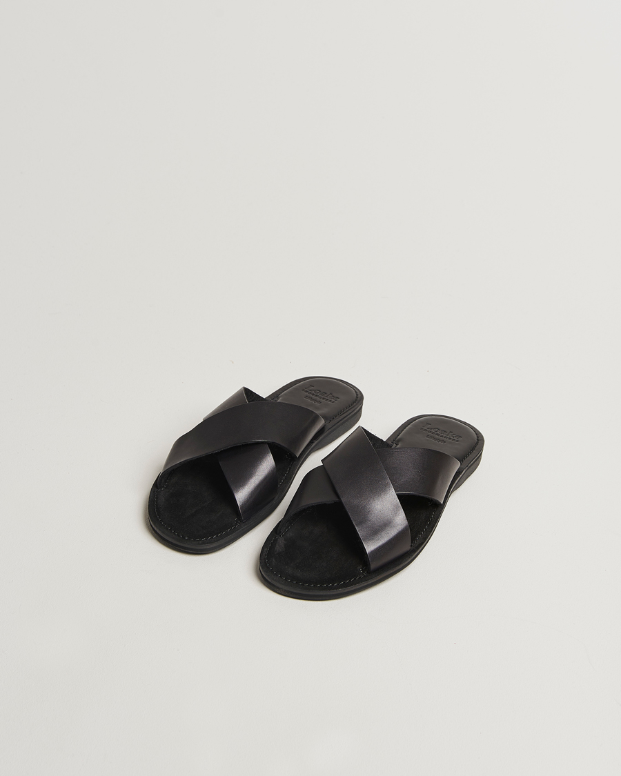 Uomini | Sandali & Diapositive | Loake 1880 | Gozo Leather Sandal Black