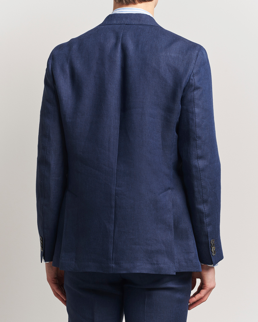 Uomini | Blazers | Oscar Jacobson | Ferry Soft Linen Blazer Navy