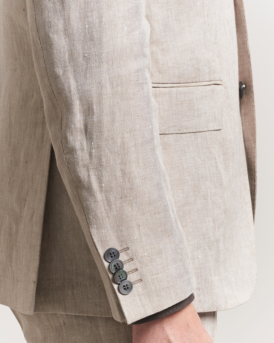 Uomini | Blazers | Oscar Jacobson | Ferry Soft Linen Blazer Beige