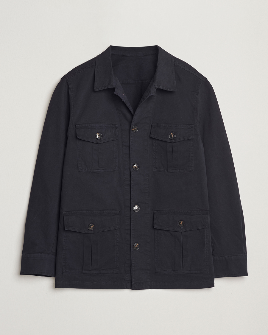 Uomini | Camicie | Oscar Jacobson | Safari Shirt Jacket Navy