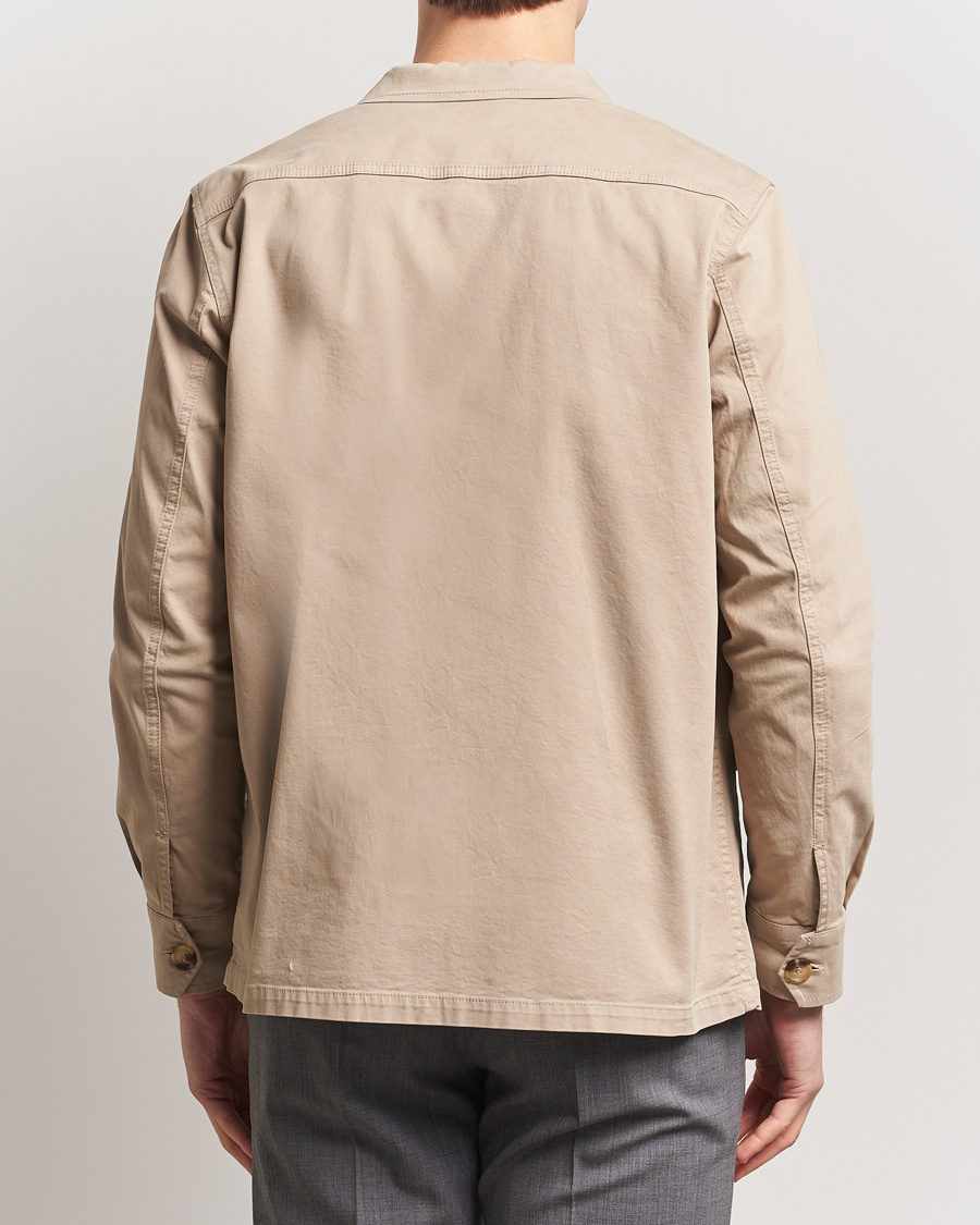 Uomini | Camicie | Oscar Jacobson | Safari Cotton Shirt Jacket Beige