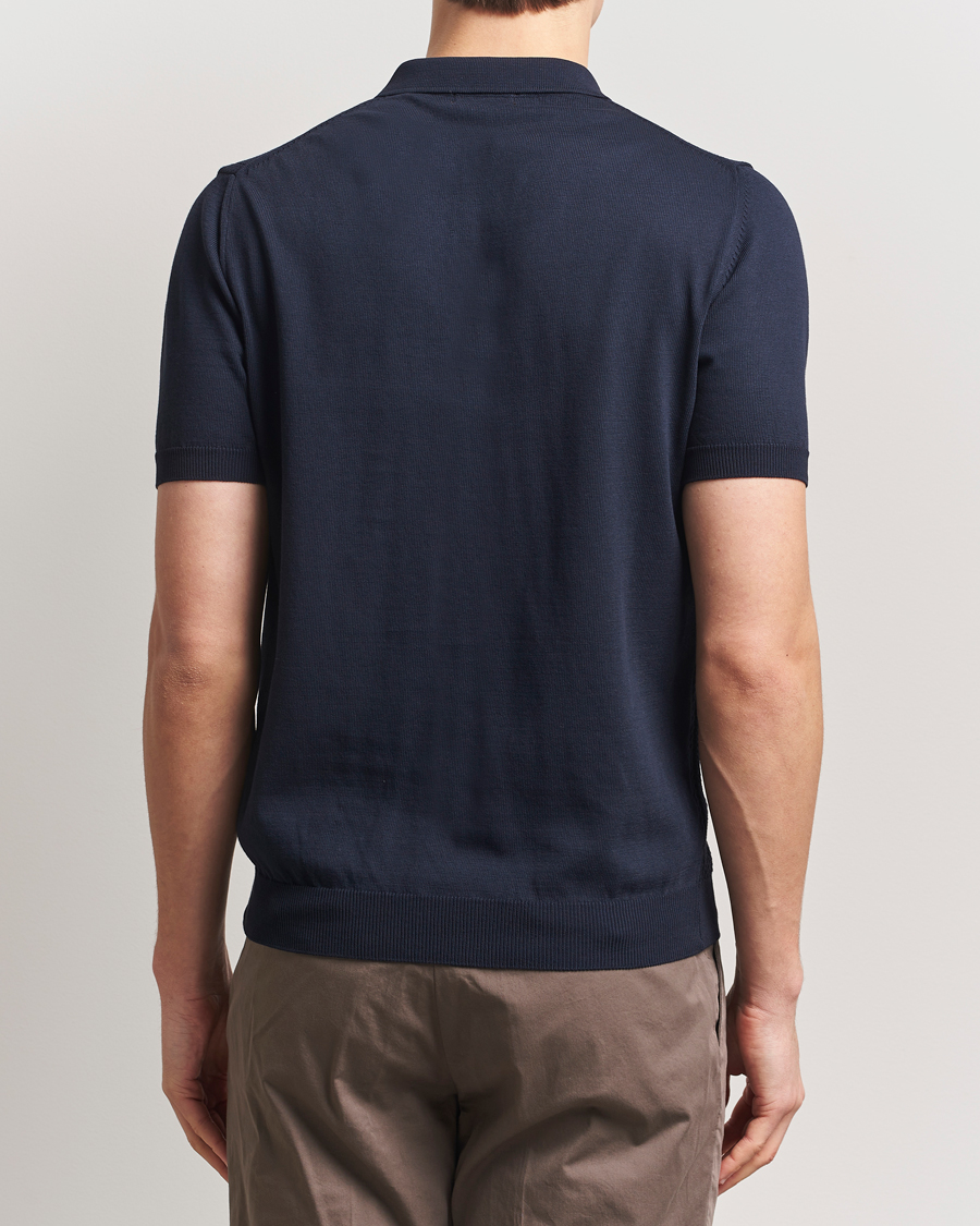 Uomini | Polo | Oscar Jacobson | Barto Structured Cotton Polo Navy