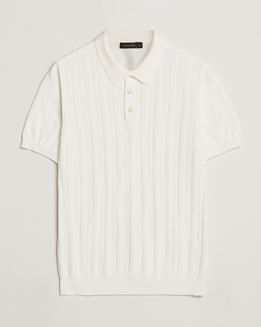 Uomini | Polo | Oscar Jacobson | Barto Structured Cotton Polo Snow White