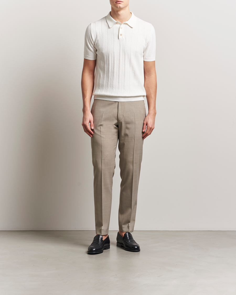 Uomini | Polo | Oscar Jacobson | Barto Structured Cotton Polo Snow White