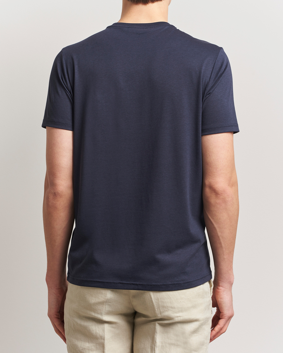 Uomini | T-shirt | Oscar Jacobson | Kim Lyocel/Cotton T-Shirt Navy