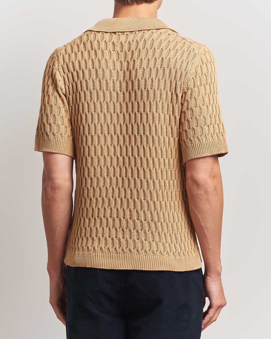 Uomini | Polo | Peregrine | Cove Knitted Cotton Polo Shirt Sand