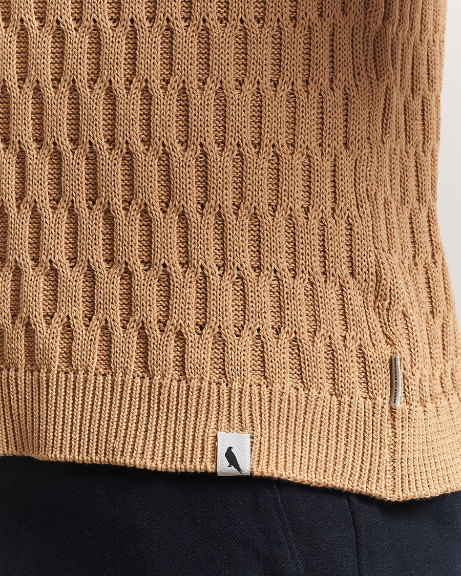 Uomini | Polo | Peregrine | Cove Knitted Cotton Polo Shirt Sand