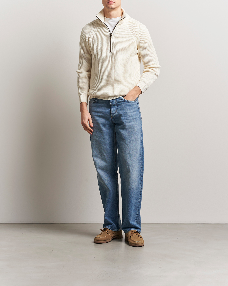 Uomini | Maglieria | Peregrine | Felix Quarter Zip Jumper White
