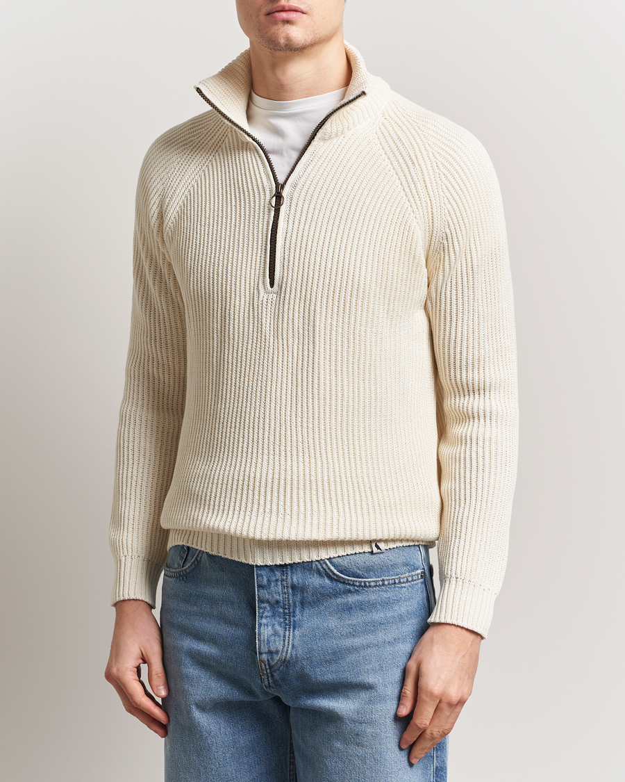 Uomini | Maglieria | Peregrine | Felix Quarter Zip Jumper White
