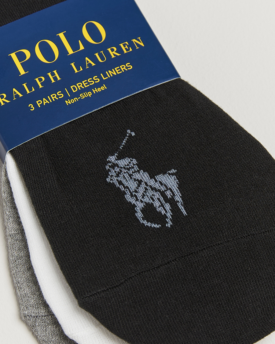Uomini | Biancheria intima | Polo Ralph Lauren | 3-Pack No Show Big Pony Pony Socks Black/White/Grey