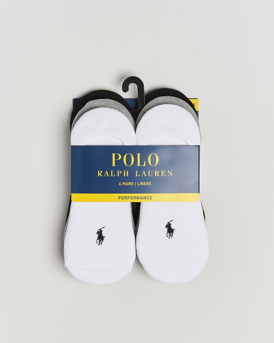 Uomini | Biancheria intima | Polo Ralph Lauren | 6-Pack No Show Big Pony Pony Socks Black/White/Grey