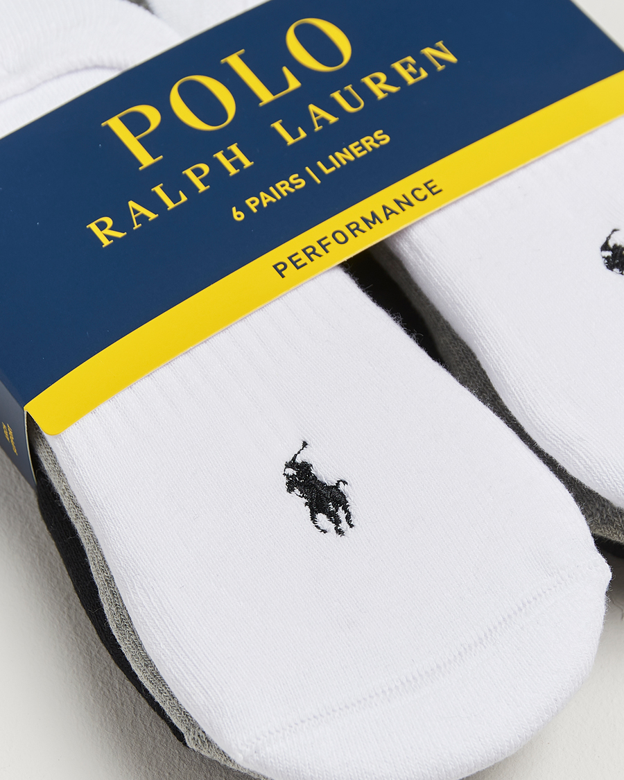 Uomini | Biancheria intima | Polo Ralph Lauren | 6-Pack No Show Big Pony Pony Socks Black/White/Grey