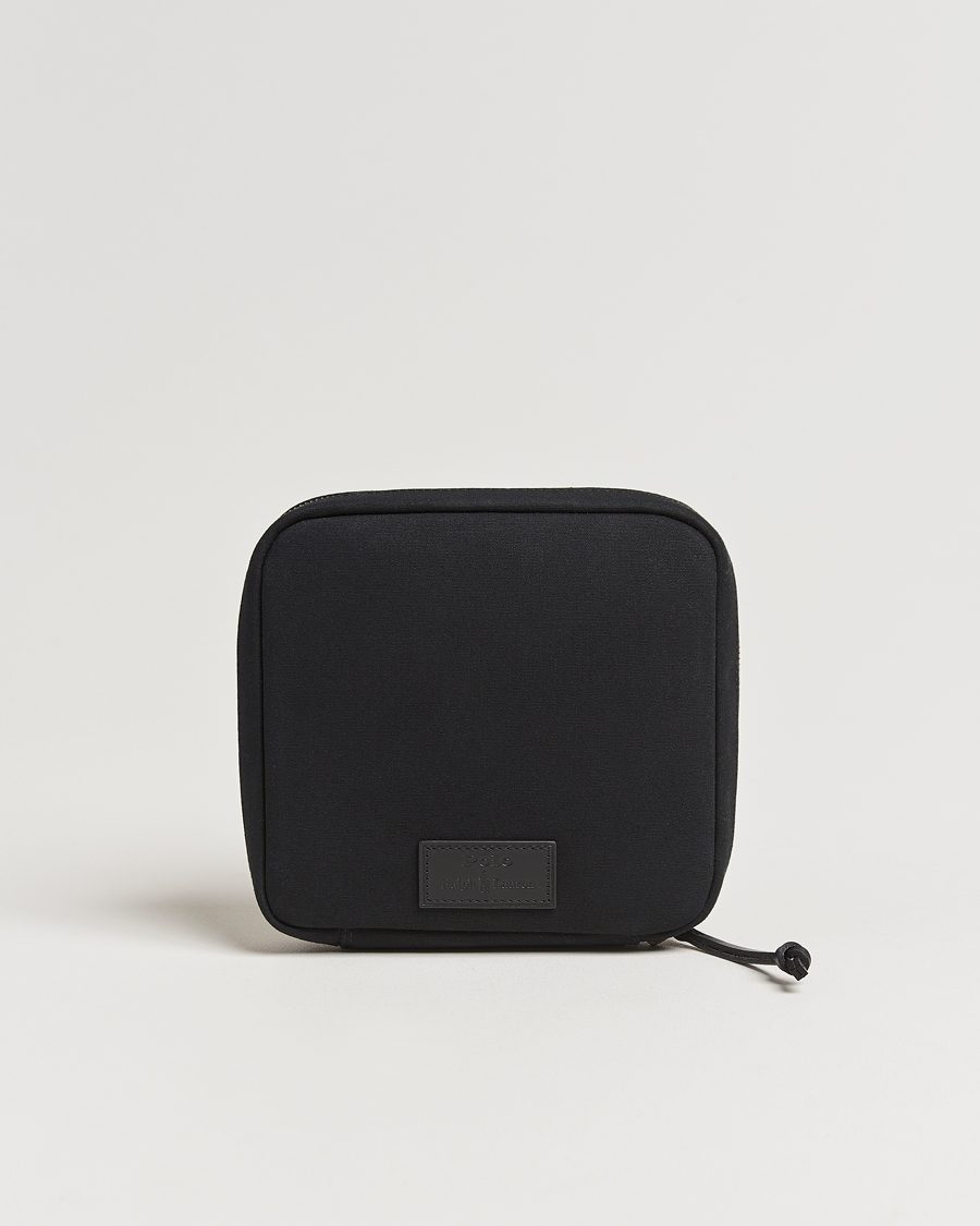 Uomini | Polo Ralph Lauren Canvas/Leather Washbag Black | Polo Ralph Lauren | Canvas/Leather Washbag Black