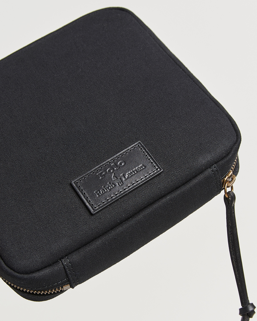 Uomini | Polo Ralph Lauren Canvas/Leather Washbag Black | Polo Ralph Lauren | Canvas/Leather Washbag Black