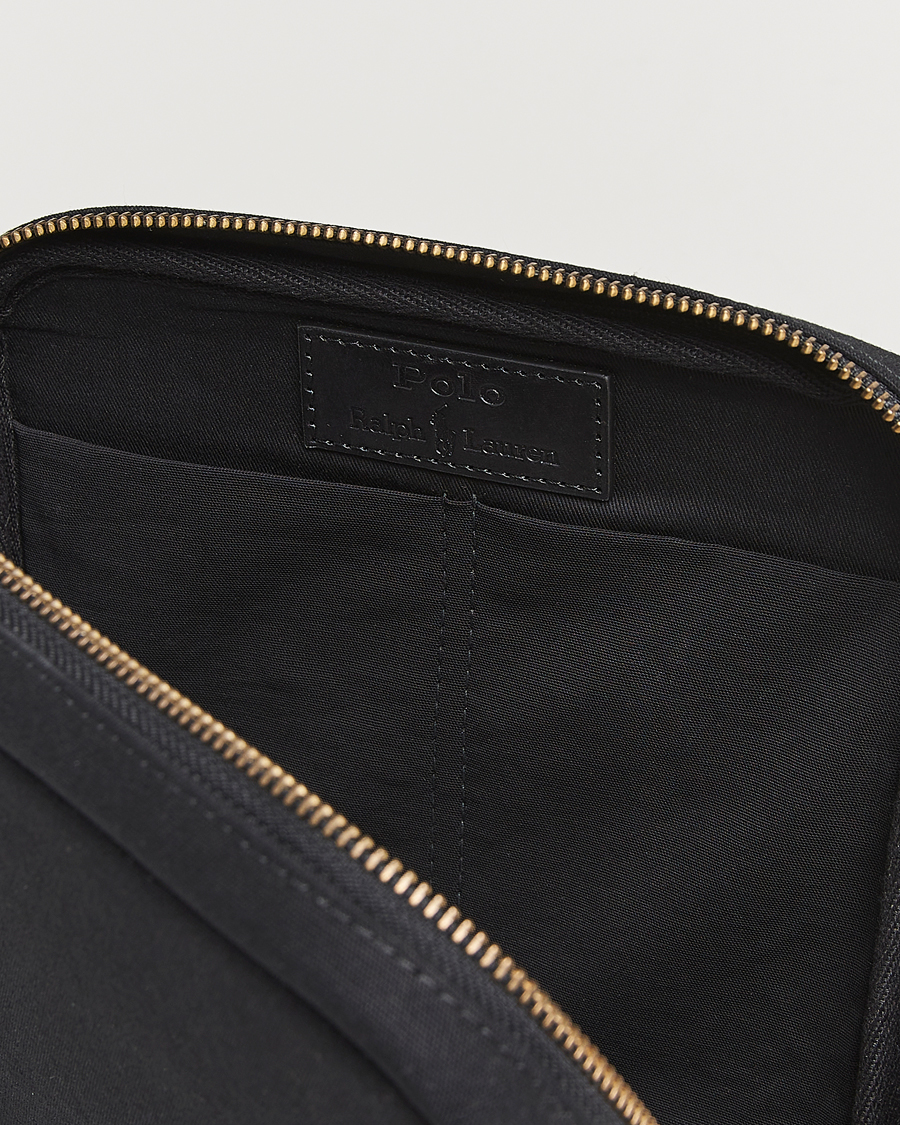 Uomini | Polo Ralph Lauren Canvas/Leather Washbag Black | Polo Ralph Lauren | Canvas/Leather Washbag Black