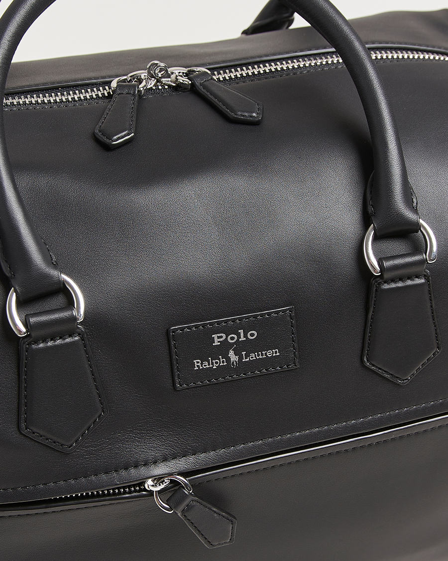 Uomini | Polo Ralph Lauren Smooth Leather Weekendbag Black | Polo Ralph Lauren | Smooth Leather Weekendbag Black