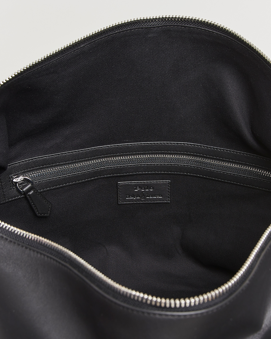 Uomini | Polo Ralph Lauren Smooth Leather Weekendbag Black | Polo Ralph Lauren | Smooth Leather Weekendbag Black