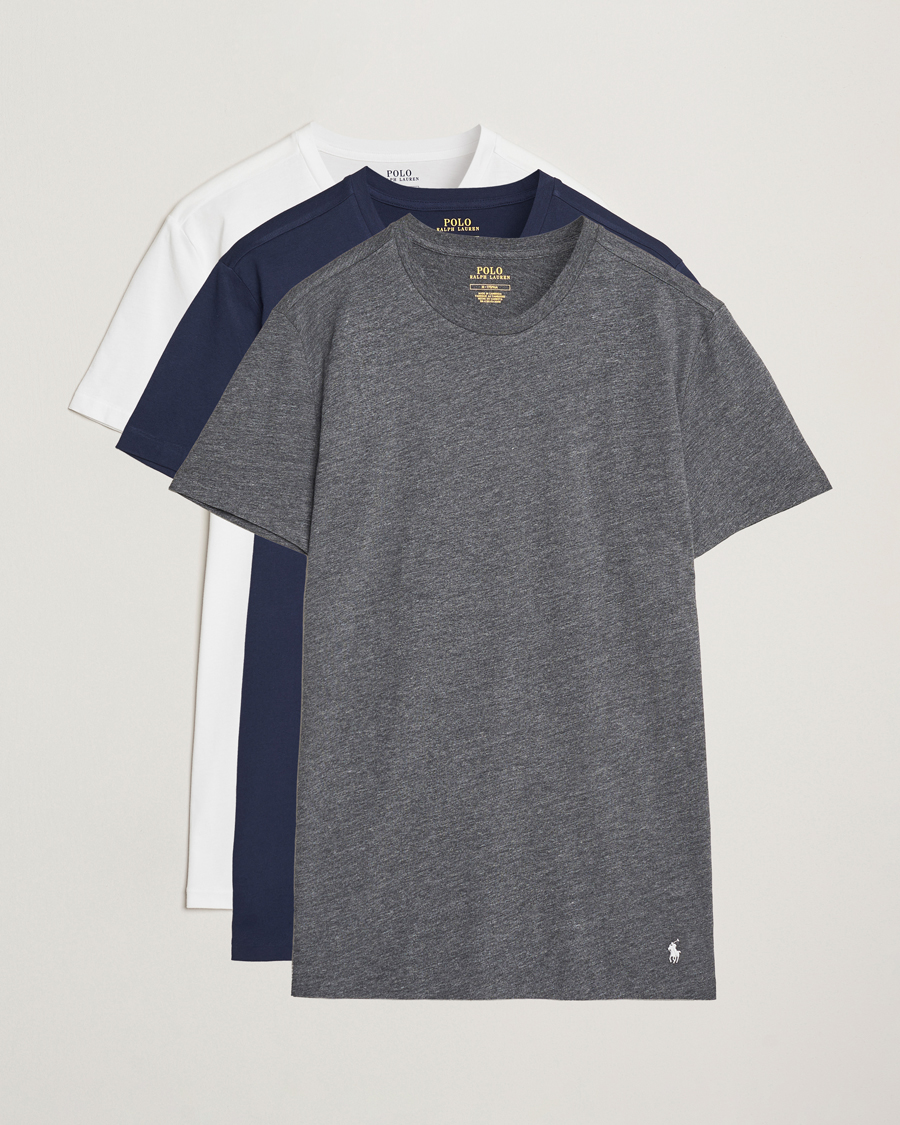 Uomini | T-shirt | Polo Ralph Lauren | 3-Pack Crew Neck T-Shirt Navy/Grey/White