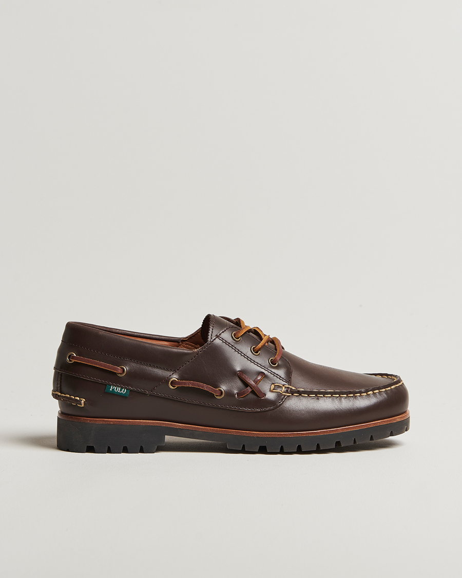 Uomini | Scarpe da barca | Polo Ralph Lauren | Ranger Leather Boat Shoe Dark Brown