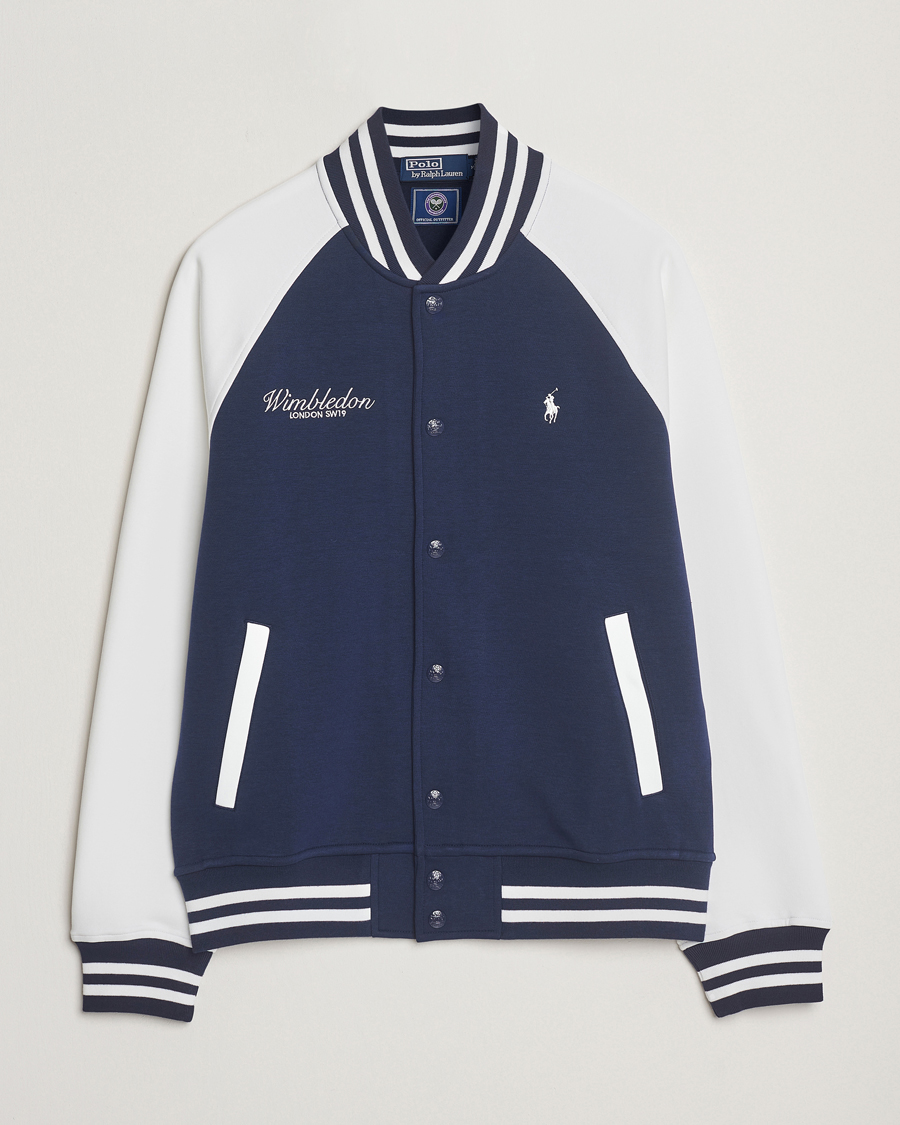 Uomini | Maglieria | Polo Ralph Lauren | Wimbledon Double Knit Baseball Sweatshirt Navy/White