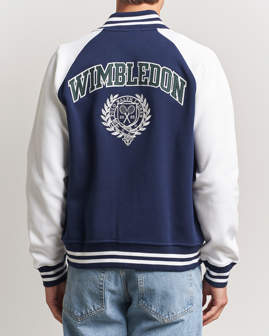 Uomini | Maglieria | Polo Ralph Lauren | Wimbledon Double Knit Baseball Sweatshirt Navy/White