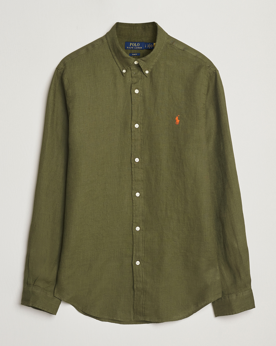Uomini | Camicie | Polo Ralph Lauren | Slim Fit Linen Shirt New Olive