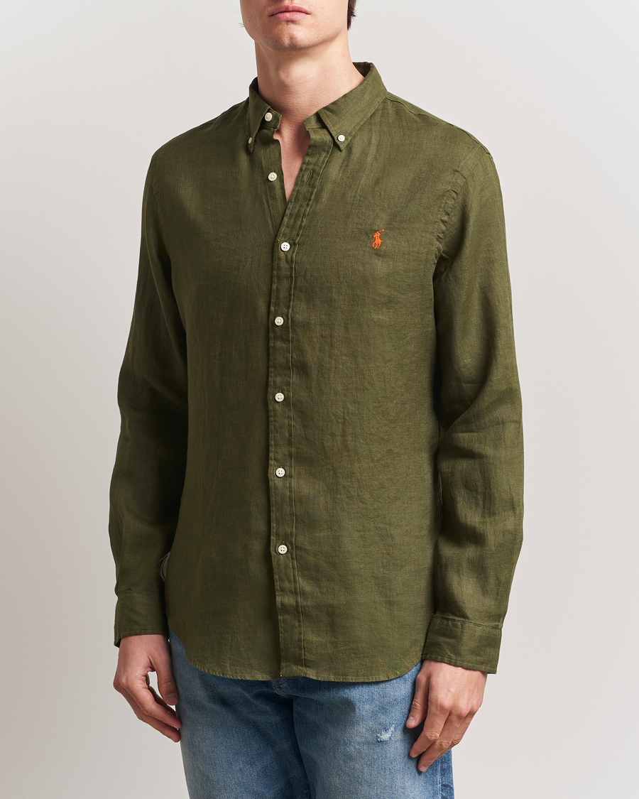 Uomini | Camicie | Polo Ralph Lauren | Slim Fit Linen Shirt New Olive