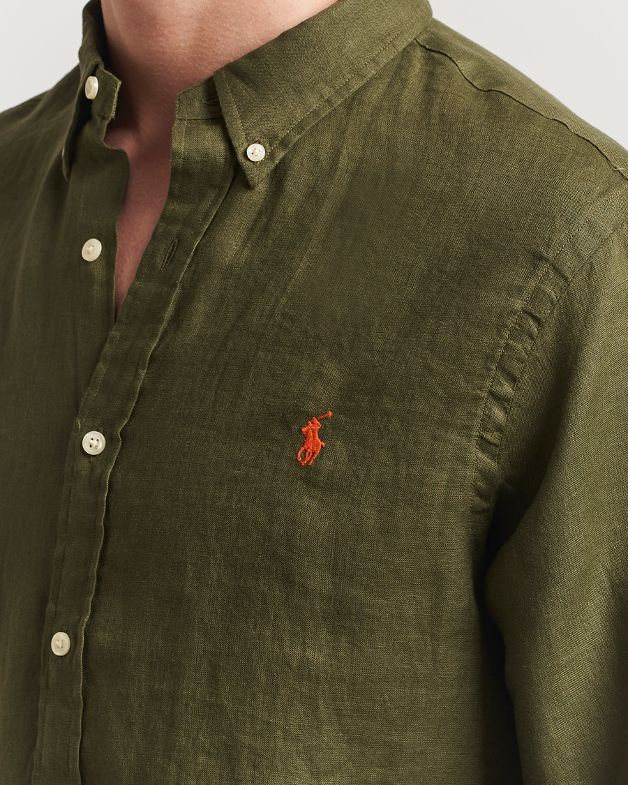 Uomini | Camicie | Polo Ralph Lauren | Slim Fit Linen Shirt New Olive