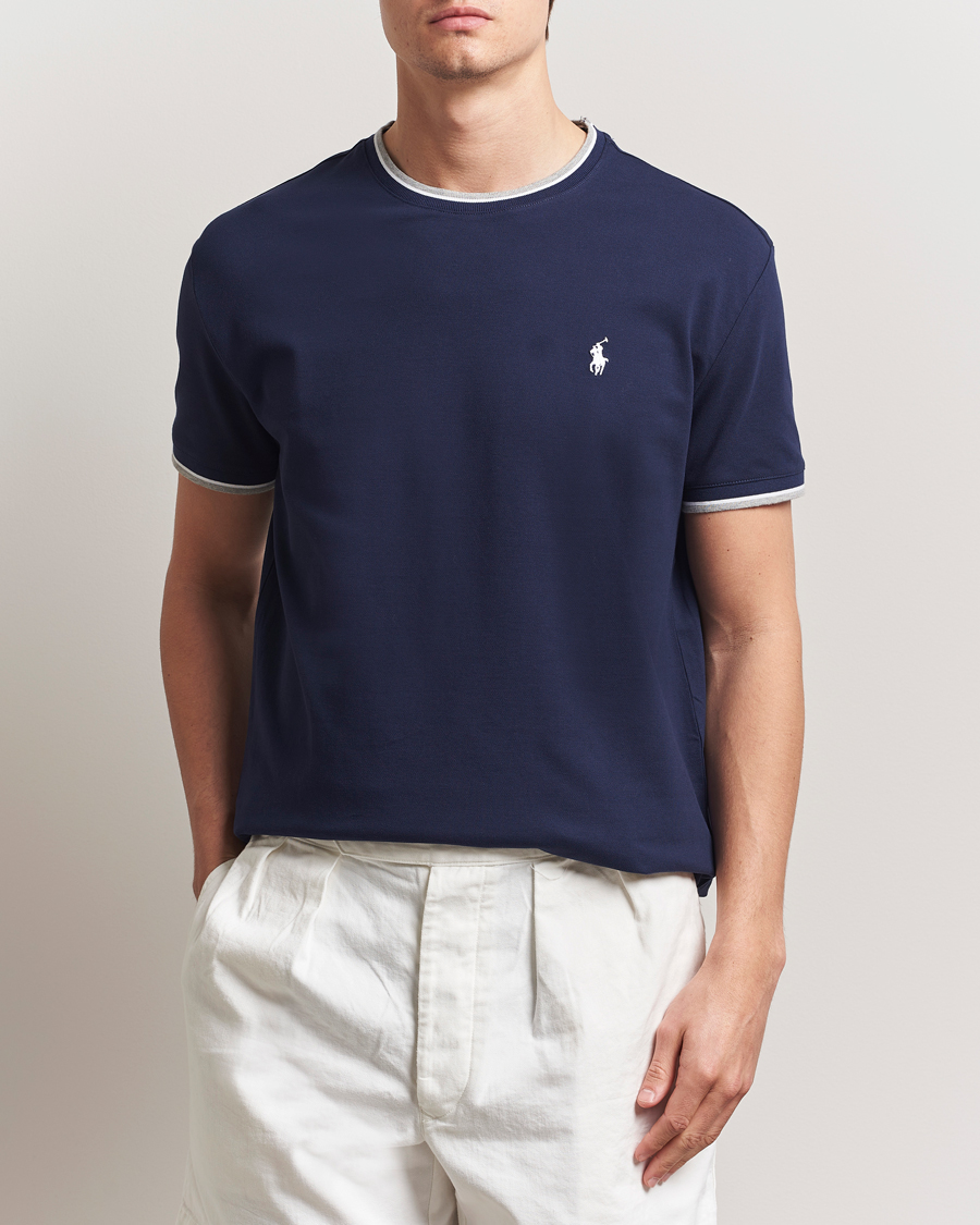 Uomini | T-shirt | Polo Ralph Lauren | Mesh Polo Tee Newport Navy