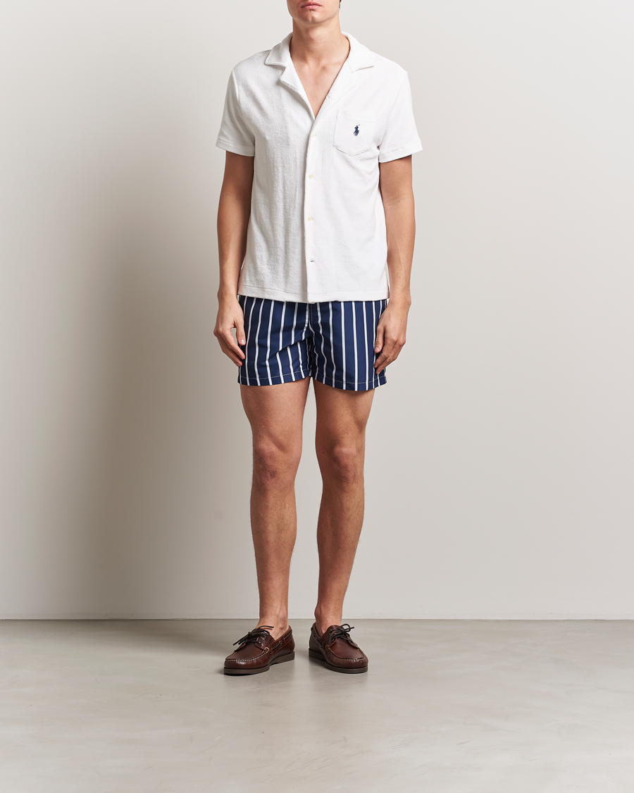 Uomini | Costumi da bagno | Polo Ralph Lauren | Traveler Boxer Swimshorts Navy Vertical Wide Stripe