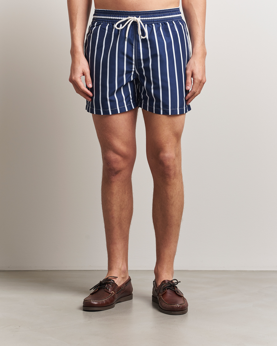 Uomini | Costumi da bagno | Polo Ralph Lauren | Traveler Boxer Swimshorts Navy Vertical Wide Stripe