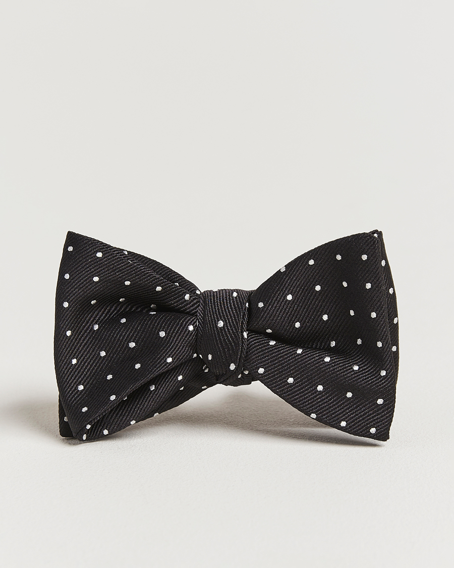 Uomini | Polo Ralph Lauren Silk Self Tie Dot Bow Tie Black/White | Polo Ralph Lauren | Silk Self Tie Dot Bow Tie Black/White