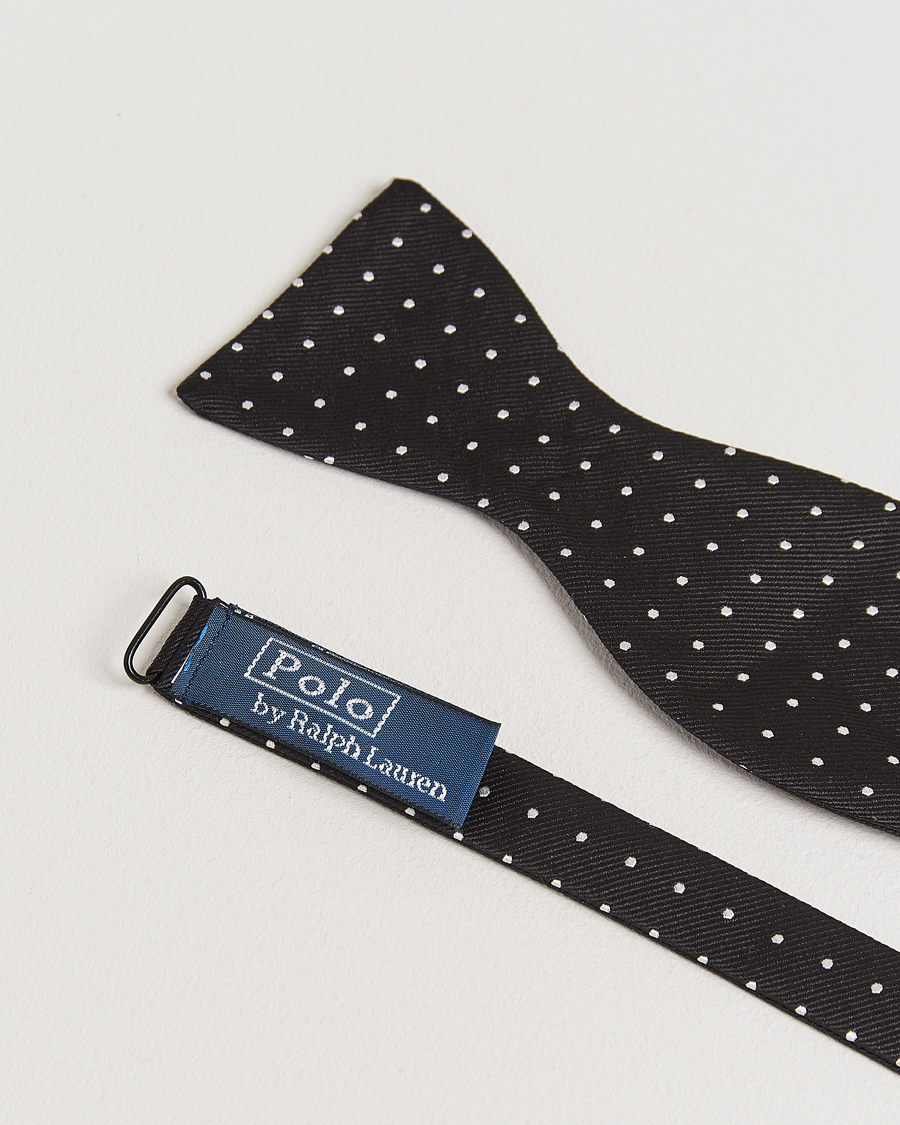 Uomini | Polo Ralph Lauren Silk Self Tie Dot Bow Tie Black/White | Polo Ralph Lauren | Silk Self Tie Dot Bow Tie Black/White