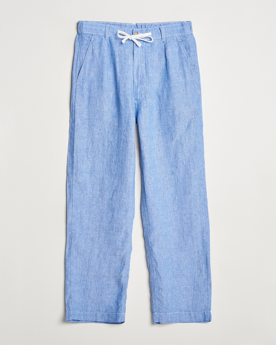 Uomini | Pantaloni | Polo Ralph Lauren | Pleated Chambray Linen Pants Blue