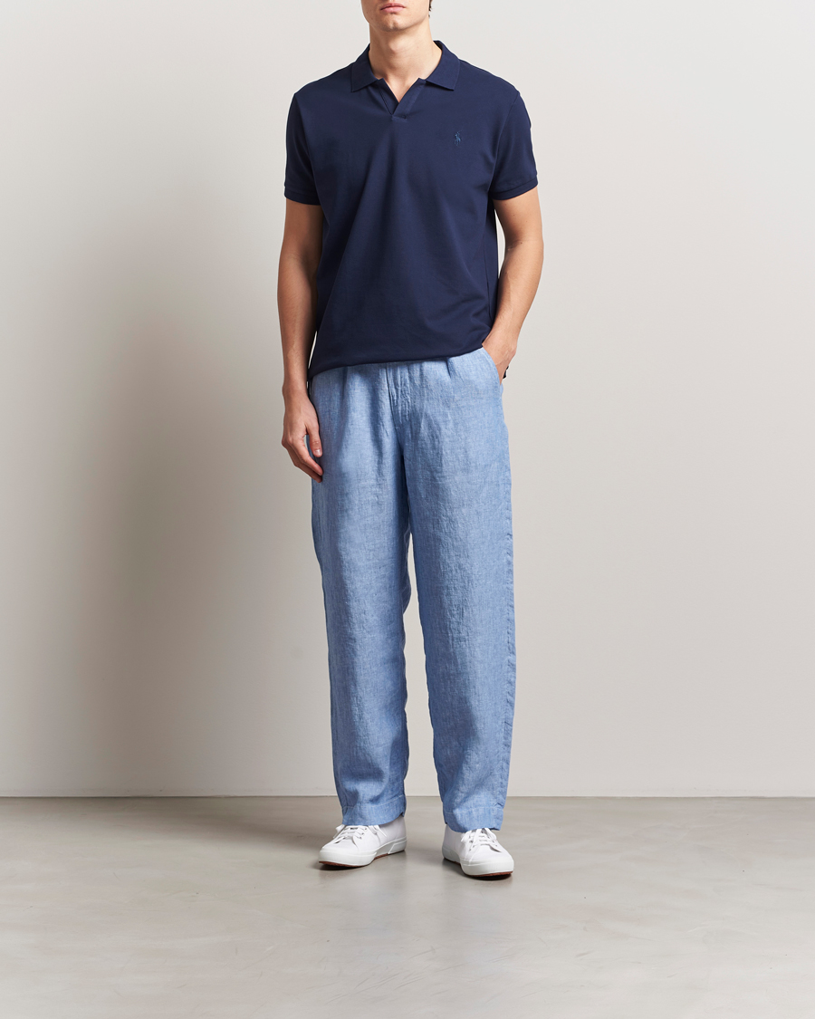 Uomini | Pantaloni | Polo Ralph Lauren | Pleated Chambray Linen Pants Blue