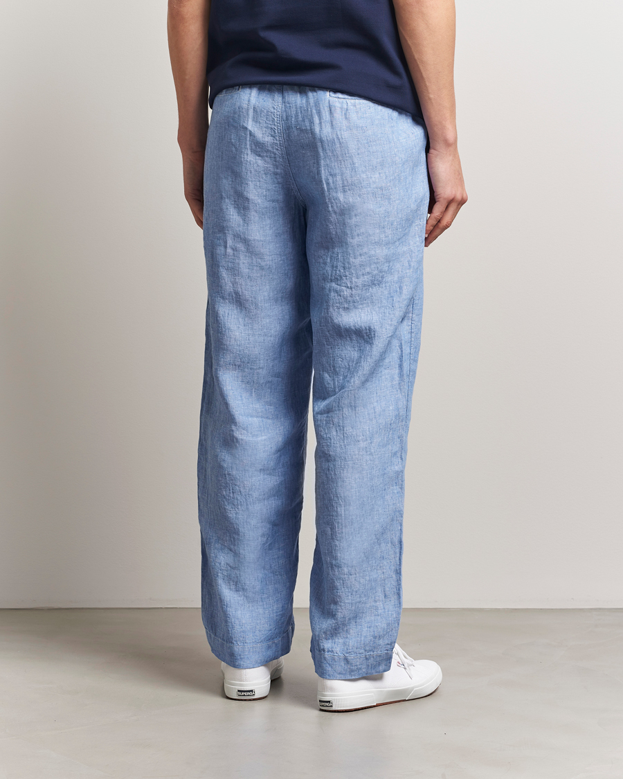 Uomini | Pantaloni | Polo Ralph Lauren | Pleated Chambray Linen Pants Blue